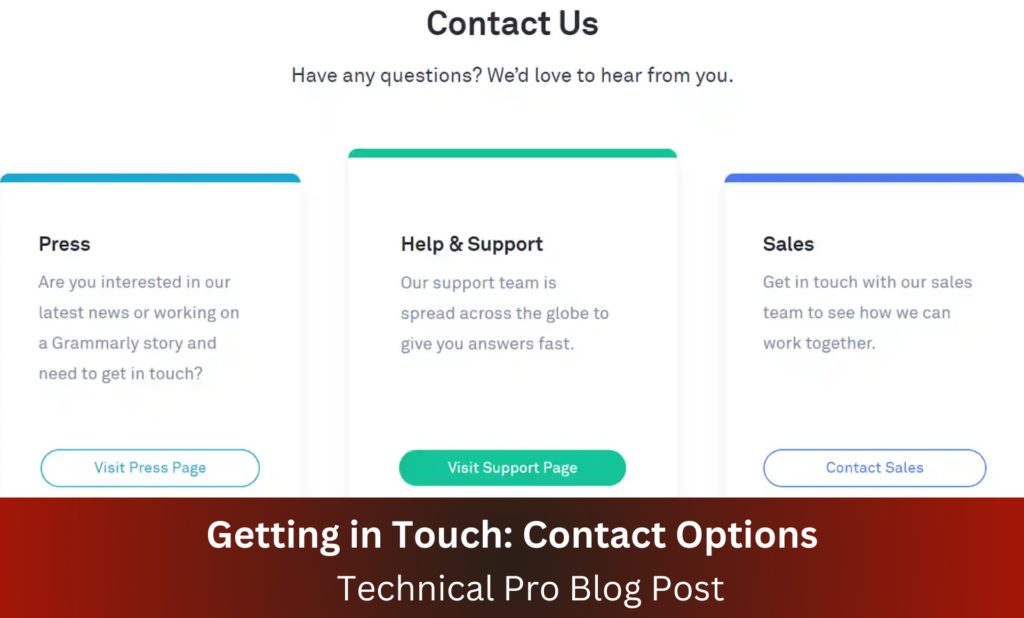 Getting in Touch: Contact Options